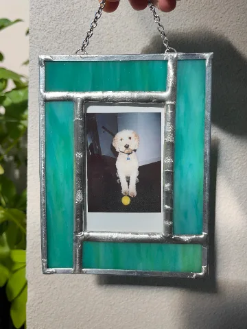 Stained Glass Polariod Frame - Opaque Teal